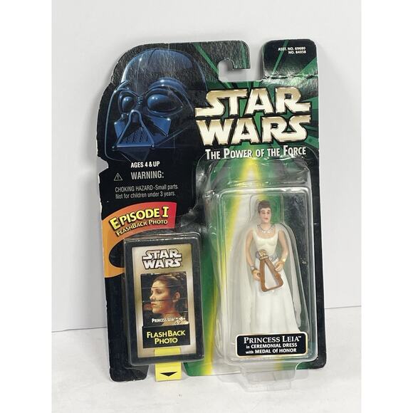 Kenner Star Wars The Power of The Force Princess Leia in Boushh disguise with Green Holo Card